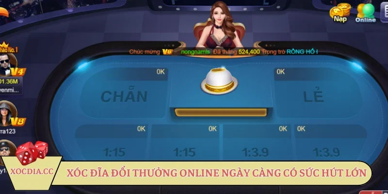 Xóc đĩa đổi thưởng online ngày càng có sức hút lớn